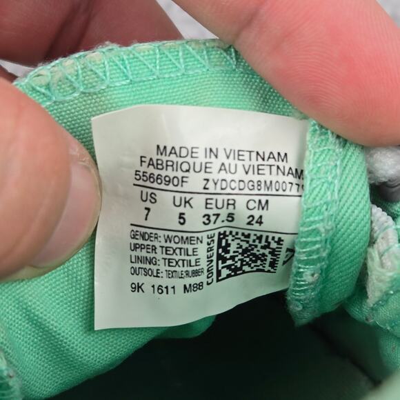 Converse Womens 7 CTAS Chuck All Star Shoreline Ox Green Glow Casual Sneaker - Picture 12 of 12